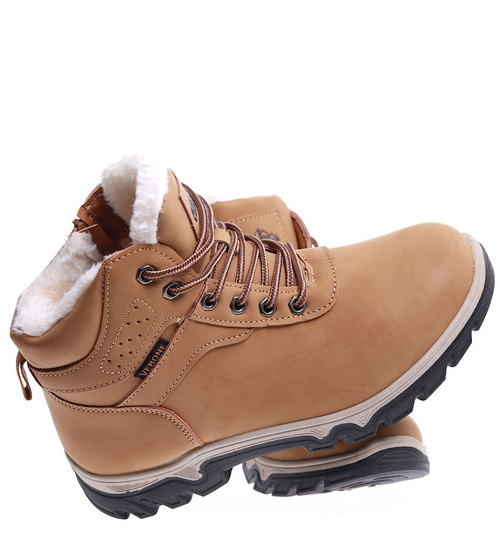 Grubo ocieplane camelowe buty trekkingowe /F4-2 15323 T631/