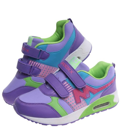 Dziewczęce fioletowe buty sportowe na rzepy /A8-2 18128 T292/