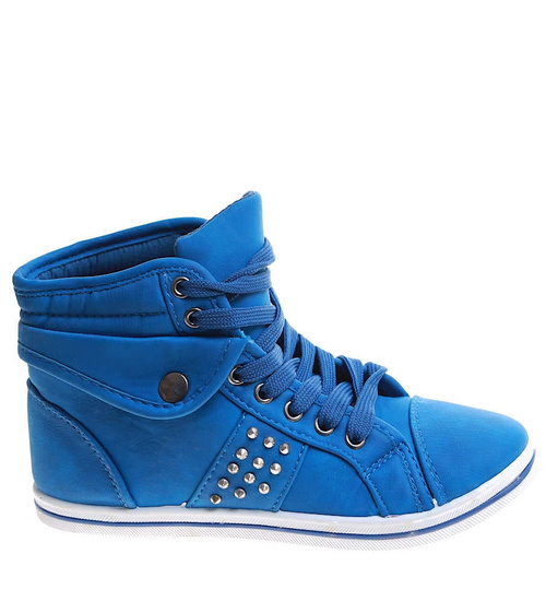 Wysokie niebieskie trampki dziewczęce /G4-1 7952 S192/