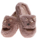 Pluszowe kapcie damskie z misiem Khaki /B6-1 16905 T385/