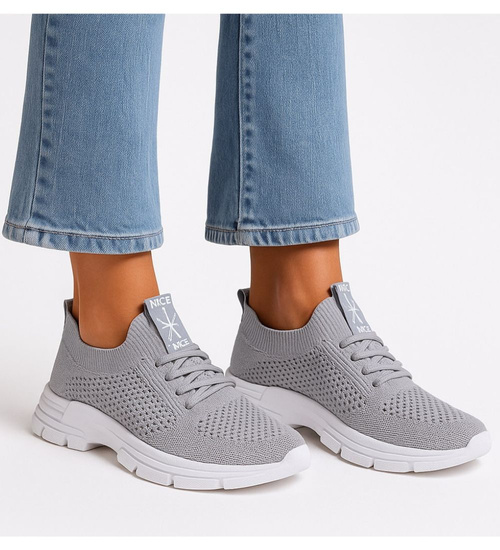 Szare wsuwane buty sportowe /G5-2 16136 T280/