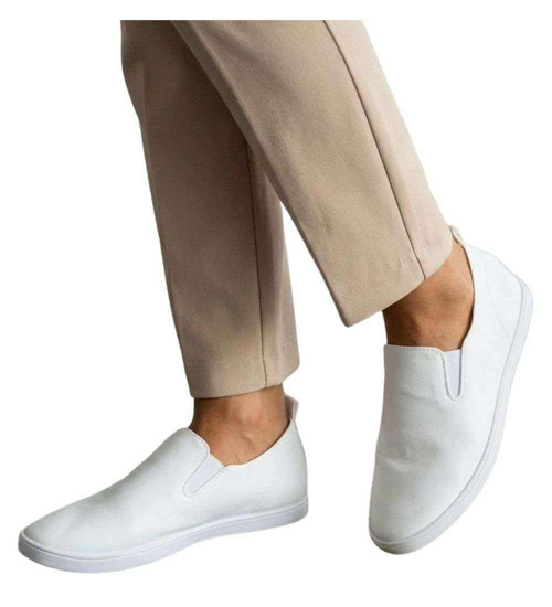 Wsuwane białe tenisówki slip on /G2-2 18675 T242/