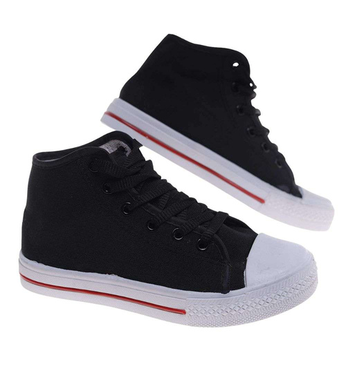 Wysokie czarne rampki damskie /G13-1 14296 T131/