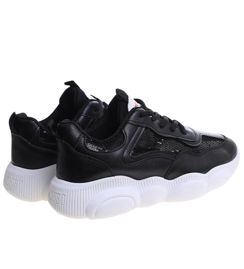 Sznurowane czarne buty sportowe /B1-3 11918 T198/