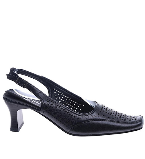 Czarne sandały z paskiem /F10-3 14035 T035/