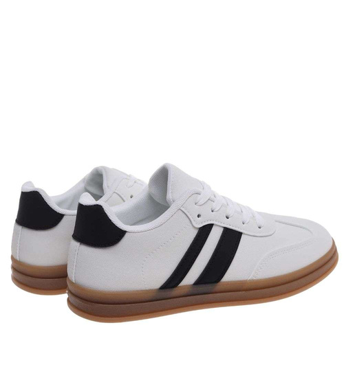 Białe sznurowane buty sportowe casual /F3-2 18808 W287/