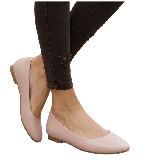 Cieliste baleriny damskie gładkie /J5-1 18626 W55/