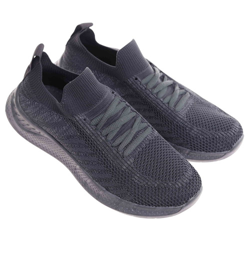 Szare wsuwane chłopięce buty sportowe /E6-3 17993 T283/