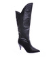 Wsuwane damskie kozaki Czarne /D3-1 12438 T232/