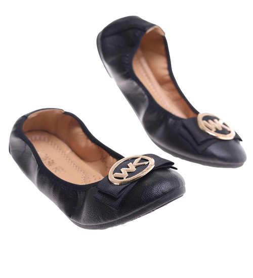 Baleriny damskie czarne elastyczne /H2 18478 W7-38/