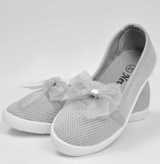 Wsuwane tenisówki dla dziewczynki Szare /D1-1 2906 S2/