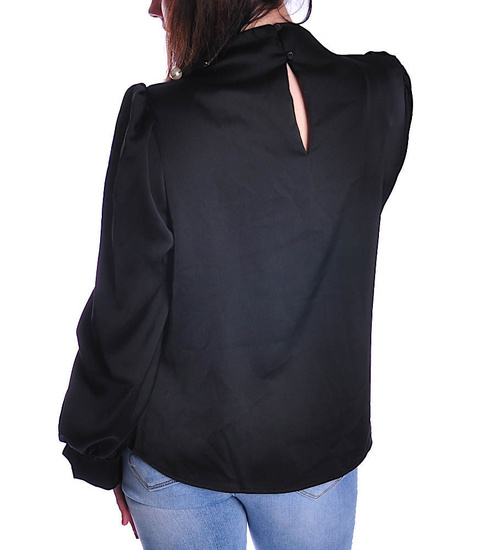 Czarna bluzka damska z perełkami /H UB319 T577/