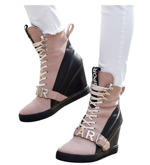 Trampki snekaersy na koturnie /G8-3 14985 T830/