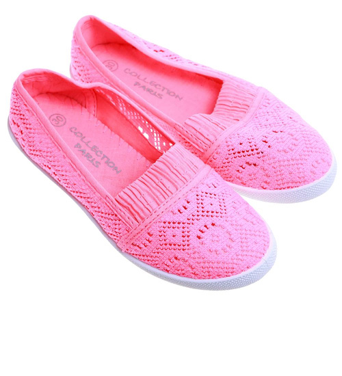 Fuksjowe ażurowe tenisówki dziewczęce /F4-2 15835 T069/