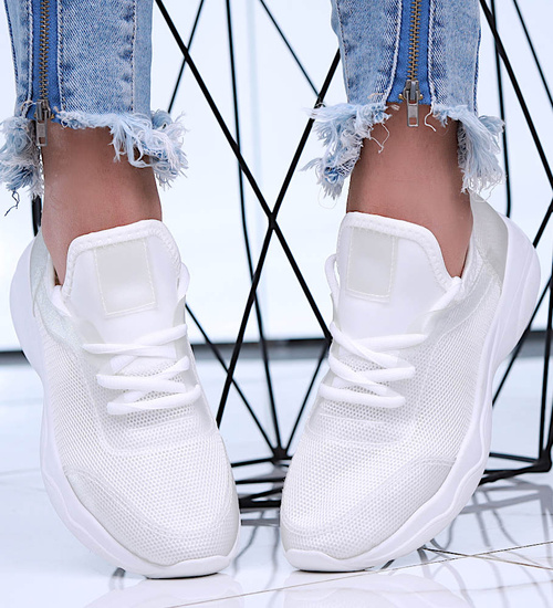 Wsuwane damskie buty sportowe Ecru /A8-1 16029 T284/