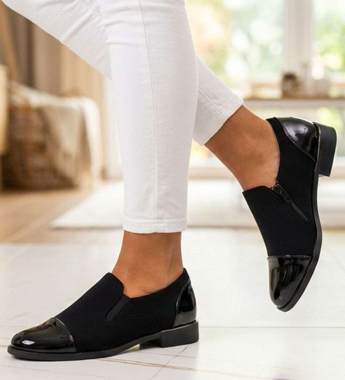 Czarne wizytowe półbuty damskie /G12-1 18704 T2/