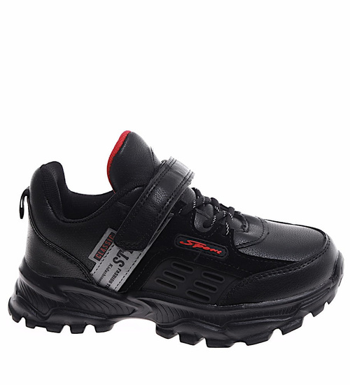 Czarne chłopięce sneakersy na rzepy /G5-1 16830 T380/