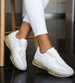 Biało szare damskie sneakersy buty sportowe /D7-2 18849 T155/