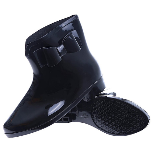 Czarne damskie kalosze z kokardką  /G13-1 13826 T344/