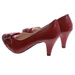 Bordowe czółenka damskie na słupku /G7-2 4384 T086/