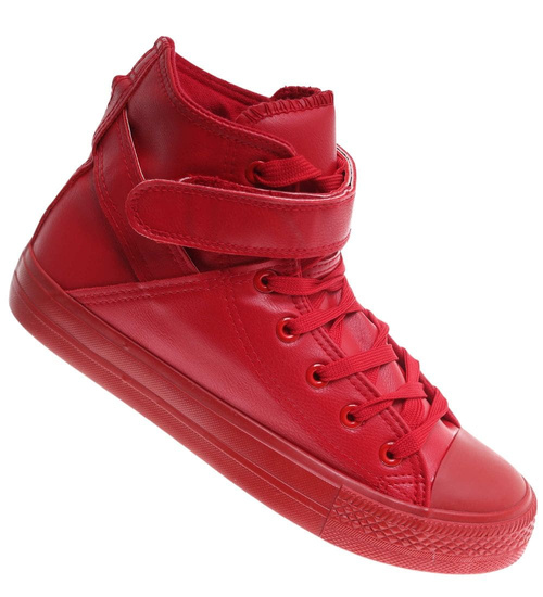 Wysokie czerwone trampki damskie /H2 17971 G4-92/