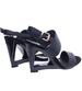 Czarne damskie sandały na koturnie /F9-2 14143 S190/