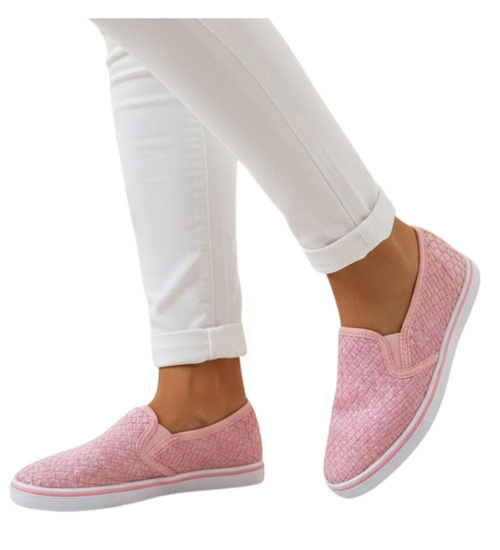 Wsuwane trampki slip'ony Różowe /F8-3 4940 S190/