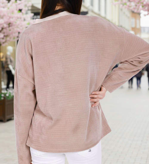 Rozpinana ciemno beżowa bluza damska /H UB801 S331/