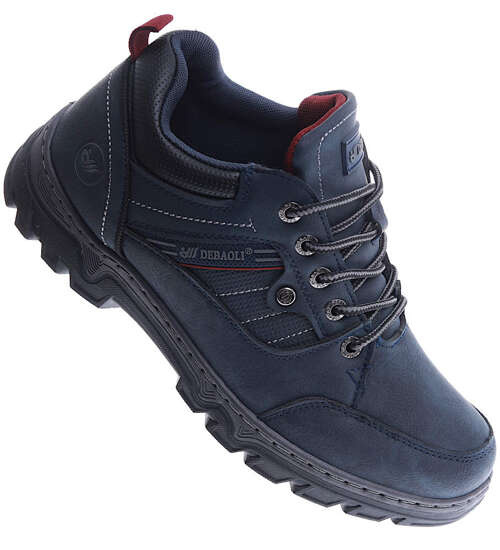 Granatowe męskie buty trekkingowe /F8-3 15017 T682/ Granatowe męskie buty trekkingowe /F8-3 15017 T682/