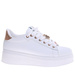 Białe sznurowane damskie trampki na platformie /B5-3 16211  T535/