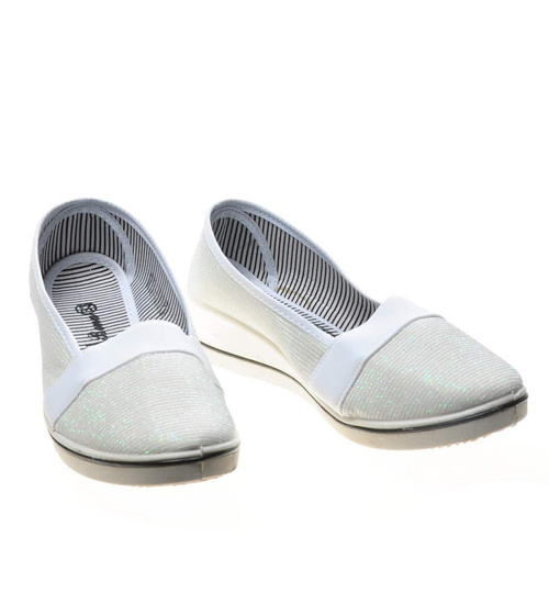 Białe tenisówki na koturnie dla dziewczynki /F9-1 4817 S089/