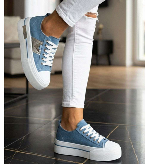 Niebieskie trampki na wysokiej platformie /C4-1 18786 W233/