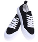 Czarne niskie trampki damskie z tkaniny /D3-1 15968  G157/