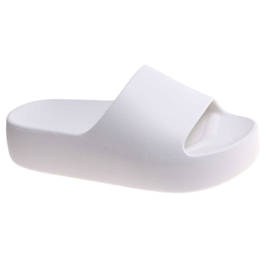 Białe wodoodporne klapki plażowe na platformie /D9-2 17846 G182/