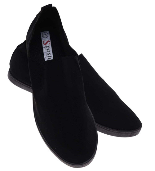 Wsuwane czarne tenisówki slip on /A5-2 18676 T242/