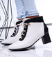 Ocieplane białe botki damskie /A5-1 16759 T130/
