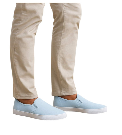 Błękitne męskie trampki slip on /A4-2 18145 T280/