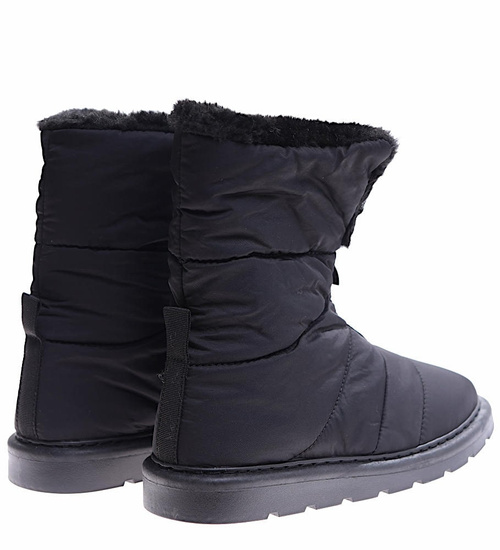 Czarne kozaki śniegowce z futerkiem /G11-3 17008 G284/