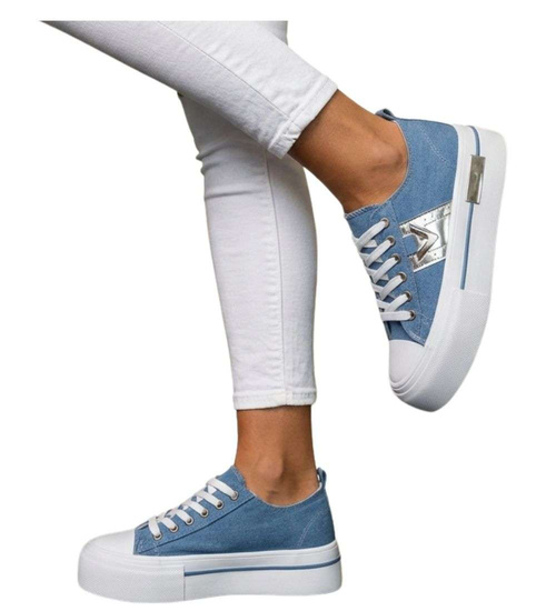 Niebieskie trampki na wysokiej platformie /C4-1 18786 W233/