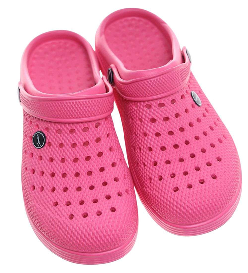 Wodoodporne różowe kryte klapki damskie ażurowe /H2 18645 S185/
