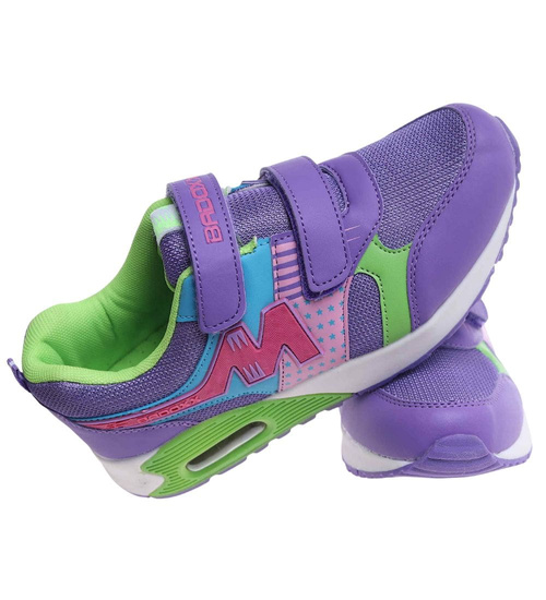 Fioletowe sportowe buty dziewczęce na rzepy /F5-3 18130 T292/