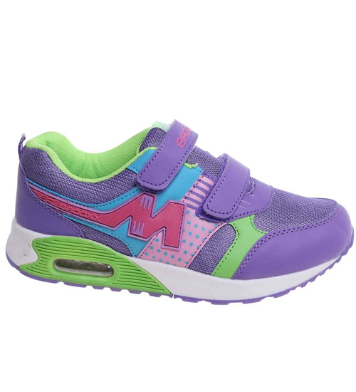 Fioletowe sportowe buty dziewczęce na rzepy /F5-3 18130 T292/