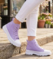 Wysokie trampki na grubym spodzie Liliowe /G12-2 12584 T294/