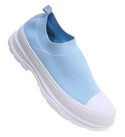 Błękitne trampki na platformie wsuwane /E1-3 18746 T7/