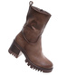 Botki na obcasie klocku Khaki /F6-3 18308 T4/