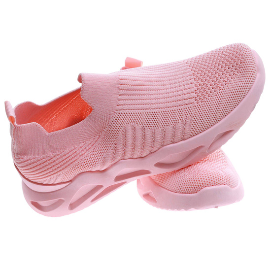 Wkładane różowe buty sportowe damskie /F8-2 17447 W188/