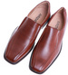 Wsuwane męskie brązowe półbuty mokasyny /E3-2 15498 T251/