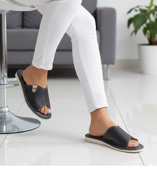 Szare domowe klapki kapcie /C7-1 16245 S165/