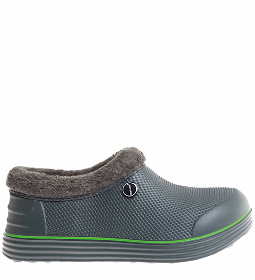 Zielone krótkie kalosze piankowe z futerkiem /F7-1 17073 T291/