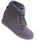 Szare sneakersy damskie na koturnie /D1-1 12768 T397/